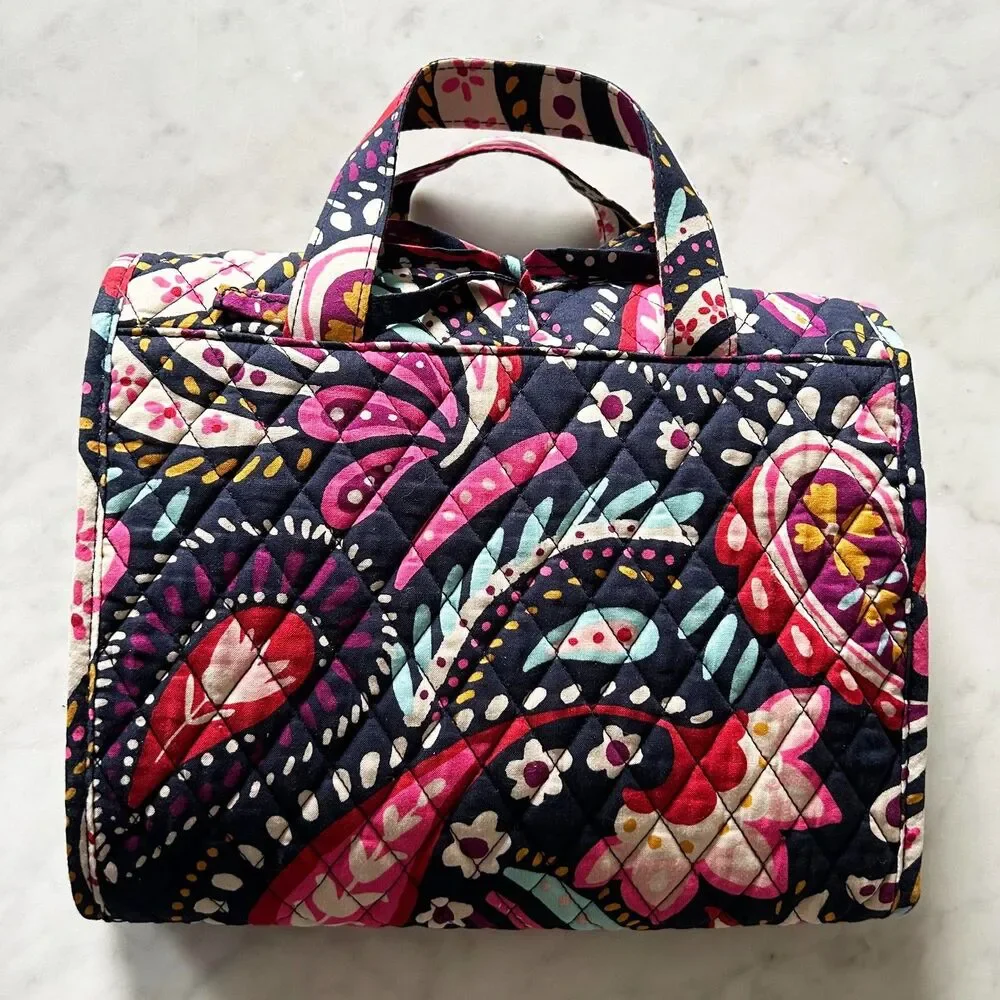 Vera Bradley Painted Paisley Hanging Organizer Travel Toiletry Cosmetic Bag